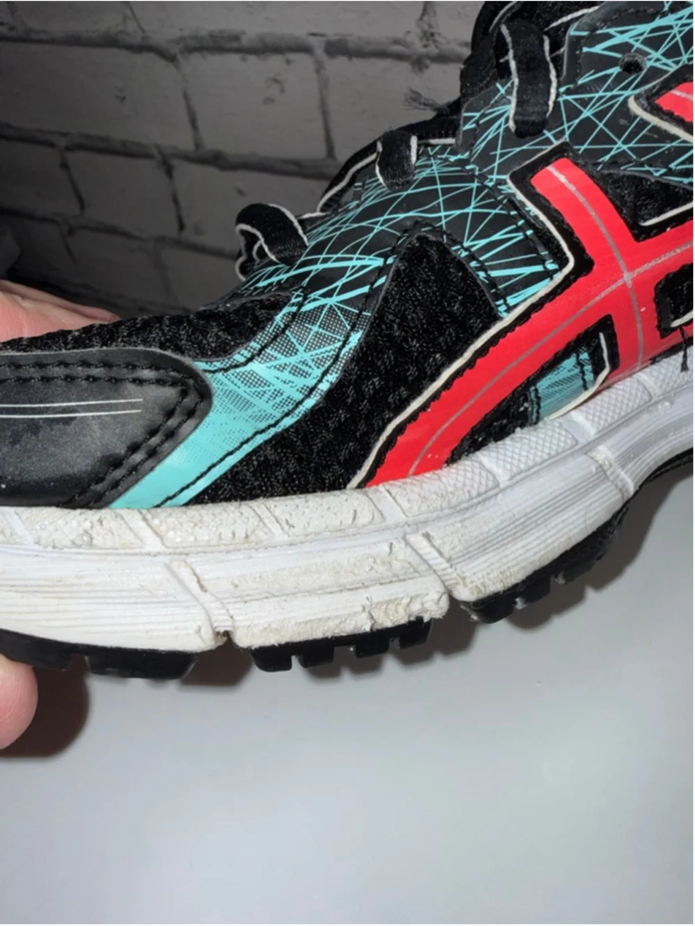 Women's ASICS GEL-EXCITE 2 Athletic Running Shoes Size 9 Black Teal Gym Shoes